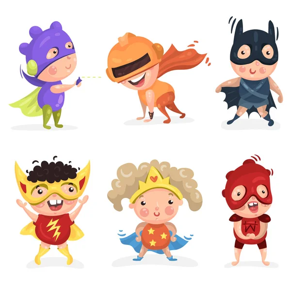 Симпатичные дети-супергерои Векторная Графика