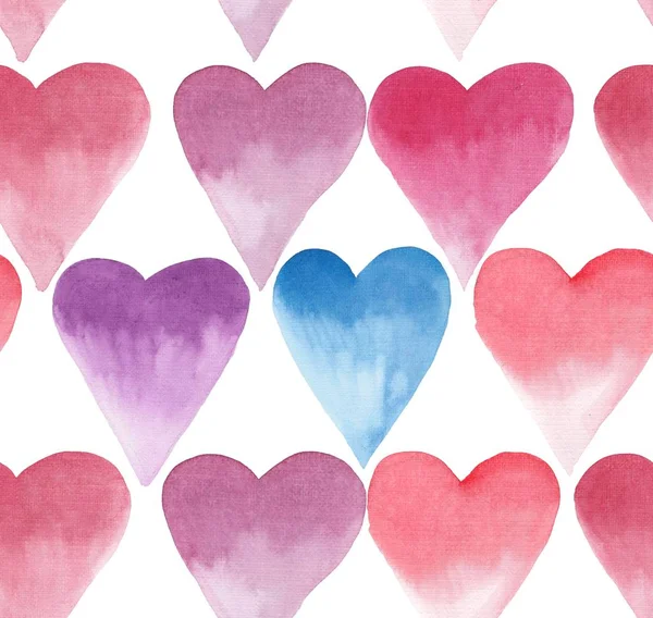 Patrón de corazones encantadores brillantes rosa y azul — Foto de Stock