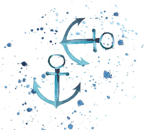 Two bright anchors spray — Stock Photo, Image