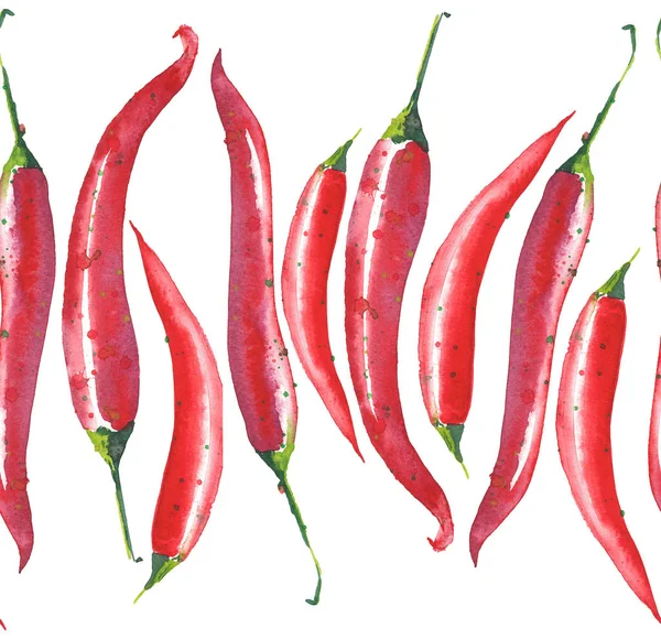 Helle Chili scharfe rote Paprika Muster — Stockfoto