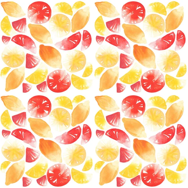 Citrus fruits lemons and grapefruit pattern — Stock Photo, Image