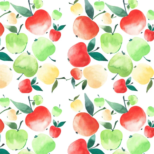 Bright juicy apples pattern — Stock Photo, Image