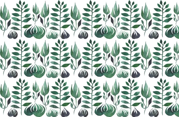Zelené trávy vzor bezešvé akvarel skica — Stock fotografie