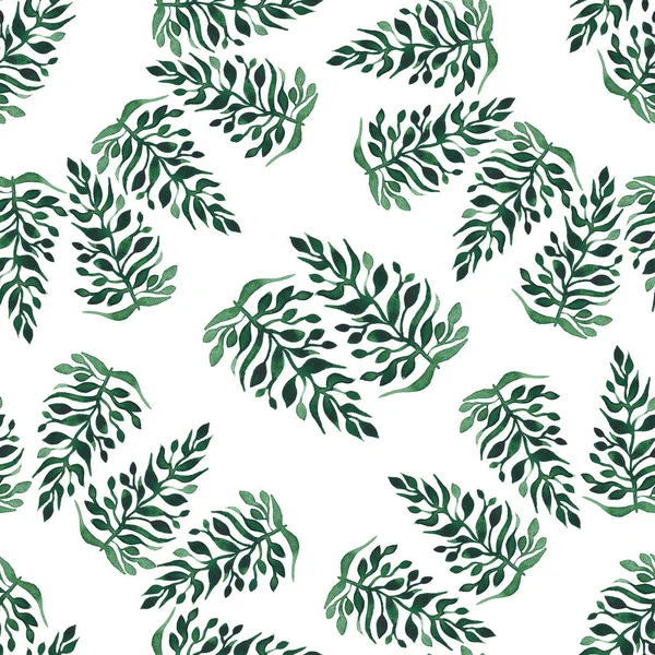 Beau motif floral graphique à base de plantes d'herbe verte comme un croquis à la main aquarelle cercle d'arbre — Photo