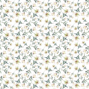 Yumuşak ihale bahar beyaz bej toz nilüfer suluboya el resimde güzel desen rafine