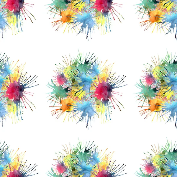 Hermoso gráfico artístico brillante encantador lindo abstracto colorido manchas en un patrón de círculo acuarela boceto de mano — Foto de Stock