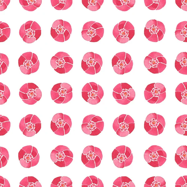 분홍색 모란 패턴 수채화 손 그림의 멋진 정교한 밝은 그래픽 부드러운 허브 꽃 봄 구성 — 스톡 사진