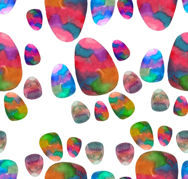Πολύχρωμο φωτεινό όμορφο αφηρημένο γραφικών όμορφο χρώμα όπως ένα παιδί Πάσχα αυγά μοτίβο Υδατογραφία χέρι εικόνα — Φωτογραφία Αρχείου