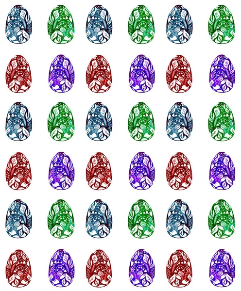 Colorido lindo gráfico abstracto hermoso hermoso hermoso brillante floral herbario huevos de Pascua acuarela mano ilustración — Foto de Stock