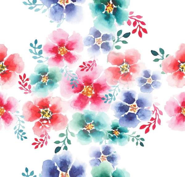 Sofisticado concurso bonito floral herbal artístico lindo colorido malva com folhas coloridas composição aquarela mão ilustração — Fotografia de Stock