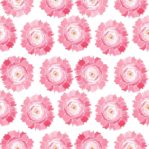 Fantastiskt vacker konstnärlig anbud söt växtbaserade blommig komposition av en rosa pioner mönster akvarell hand skiss — Stockfoto
