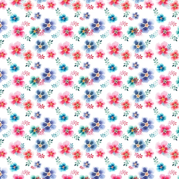 Zarte schöne florale Kräuter herrlich hell niedlich Frühling bunte Malve verschiedene Formen mit bunten Streifen Muster Aquarell Handskizze — Stockfoto