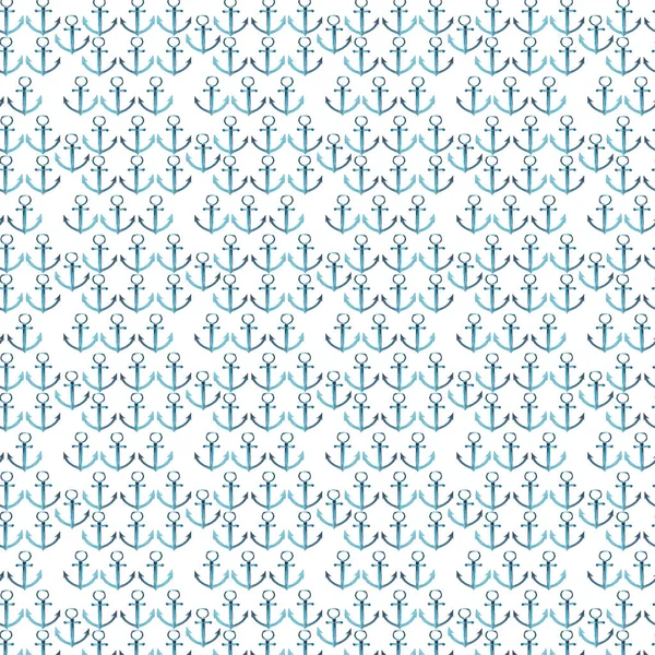 Φωτεινό όμορφο χαριτωμένο γραφικό θερινό θάλασσα φρέσκα θαλάσσια κρουαζιέρα μπλε άγκυρες μοτίβο ακουαρέλα χέρι εικονογράφηση — Φωτογραφία Αρχείου
