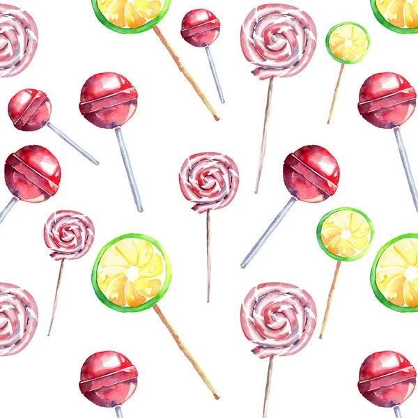 Beautiful bright colorful delicious tasty yummy cute lovely summer dessert candies on a sticks diagonal pattern — Stock Photo, Image