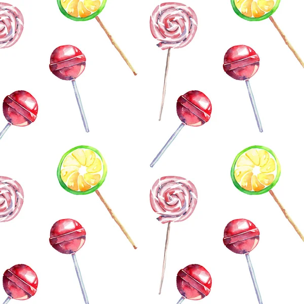 Schöne helle bunte köstliche leckere leckere süße Sommer Dessert Bonbons auf einem Stick diagonalen Muster — Stockfoto