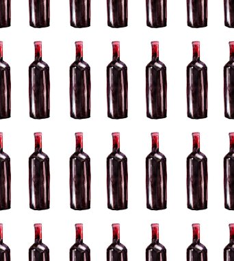 Parlak güzel soyut grafik güzel harika şirin lezzetli lezzetli lezzetli yaz şişe kırmızı şarap desen suluboya resim el