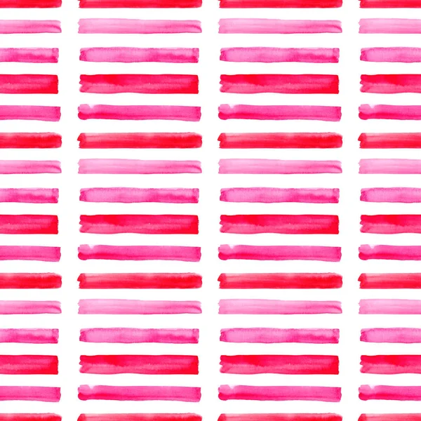 Abstraktní sofistikované nádherné nádherné elegantní grafické krásné červené růžové karmínově purpurové vodorovné čáry vzorek akvarel ruka ilustrace — Stock fotografie