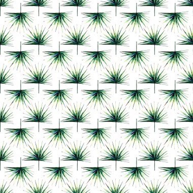 Güzel parlak yeşil tropikal harika hawaii çiçek bitkisel yaz yatay kalıp bir avuç içi suluboya el şekil