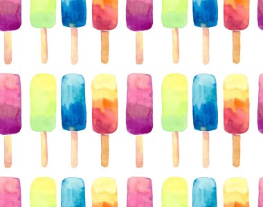 Güzel parlak renkli lezzetli lezzetli lezzetli tatlı yaz tatlı soğuk taze dondurulmuş meyve suyu dikey ışıma suluboya el çizimi