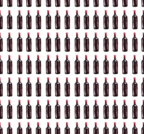 Jasny piękny Abstrakcja graficzny piękny Znakomity Ładna pyszne smaczne pyszne lato butelki czerwonego wina wzór akwareli ręka ilustracja — Zdjęcie stockowe
