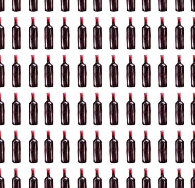 Parlak güzel soyut grafik güzel harika şirin lezzetli lezzetli lezzetli yaz şişe kırmızı şarap desen suluboya resim el