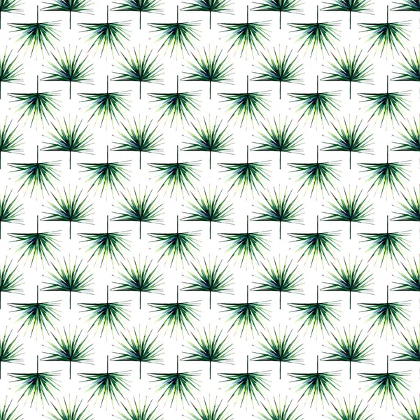 Schöne grüne tropische niedlich schöne wunderbare Hawaii Blumen Kräuter Sommer Muster einer Palme Aquarell Hand Illustration — Stockfoto