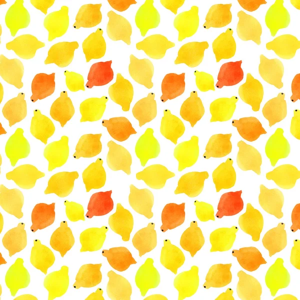Cítricos brillantes tropical delicioso dulce lindo delicioso sabroso delicioso verano limones, naranjas, pomelos patrón acuarela mano boceto — Foto de Stock