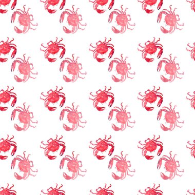 Renkli parlak güzel güzel yaz deniz kırmızı lezzetli lezzetli desen suluboya el illüstrasyon kasık biti. Mükemmel restoran menü, tebrik kartı ve Tekstil