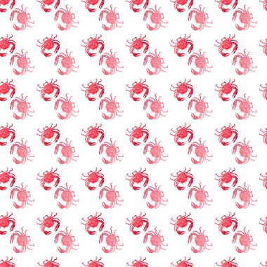 Renkli parlak güzel güzel yaz deniz kırmızı lezzetli lezzetli desen suluboya el illüstrasyon kasık biti. Mükemmel restoran menü, tebrik kartı ve Tekstil