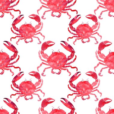 Renkli parlak güzel güzel yaz deniz kırmızı lezzetli lezzetli desen suluboya el illüstrasyon kasık biti. Mükemmel restoran menü, tebrik kartı ve Tekstil