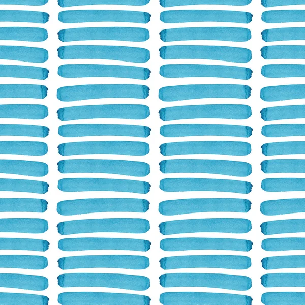 Abstract bright sophisticated wonderful gorgeous elegant graphic artistic beautiful blue, turquoise, ultramarine horizontal lines pattern of watercolor hand illustration — Stock Photo, Image