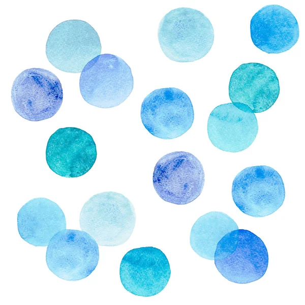 Abstrakte schöne künstlerische zarte wunderbare transparente helle blaue, marine, Aquamarinkreise Muster Aquarell Handskizze. perfekt für Gruß- und Geburtstagskarte, Einladung, Textildesign — Stockfoto