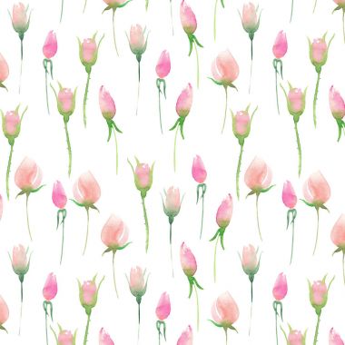 Güzel hassas ihale şirin zarif güzel çiçek renkli bahar yaz pembe ve kırmızı gül tomurcukları ve yaprakları buket suluboya el çizim ile