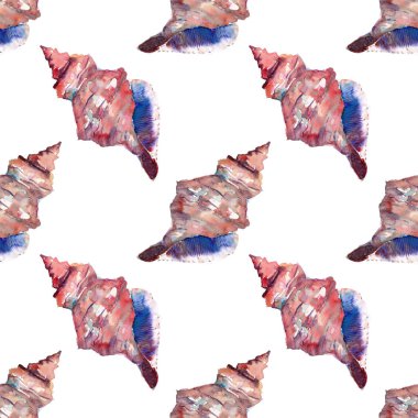 Parlak sevimli grafik güzel güzel harika yaz taze deniz plaj renkli deniz kabuklarını ve starfishes suluboya el illüstrasyon model. Tebrik kartı, tekstil tasarımı için mükemmel