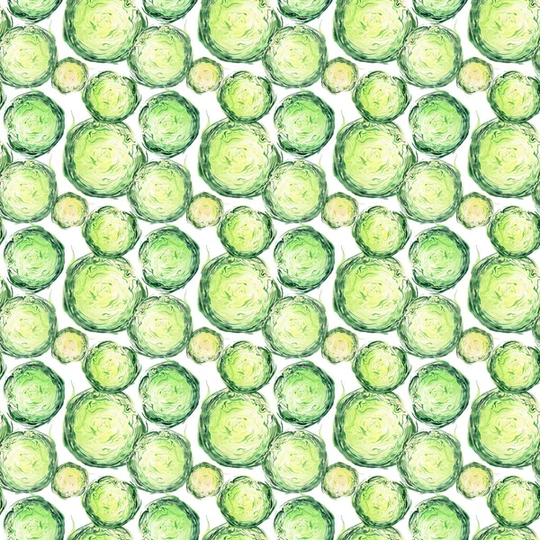 Brillante madura sabrosa hermosa hermosa agricultura verde ensalada de verano repollo picado y en rodajas patrón acuarela mano ilustración. Perfecto para menú, textil, tarjetas de felicitación —  Fotos de Stock