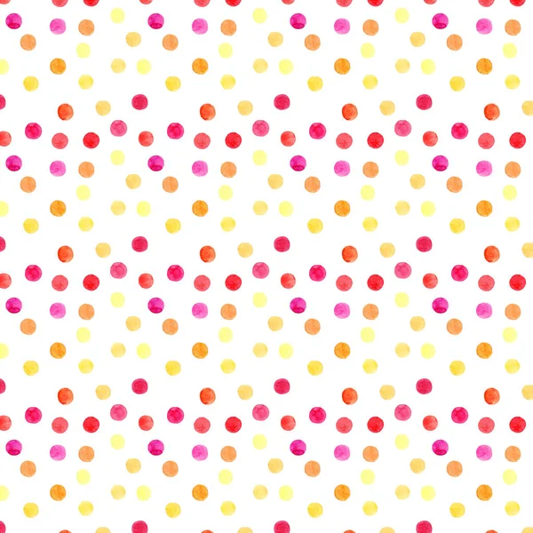 Watercolor seamless pattern. Polka dots hand drawn. Abstract ba — Stock ...