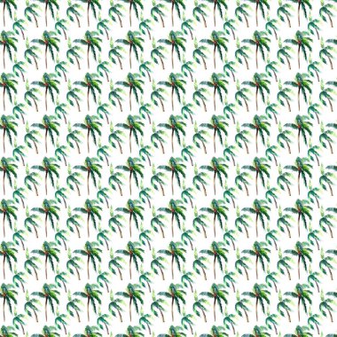 Güzel parlak sevimli yeşil tropikal güzel harika hawaii çiçek bitkisel yaz desen bir palmiye ağaçları suluboya el kroki. Tebrik kartı için mükemmel, tekstil, duvar kağıtları, kağıt ambalaj