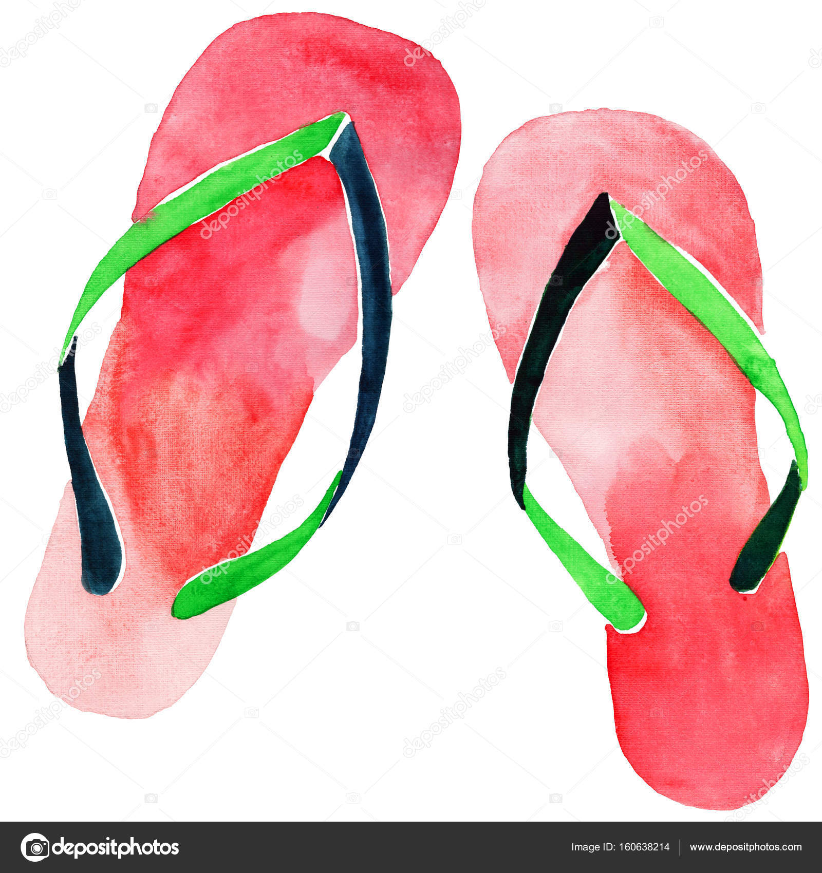red and green flip flops