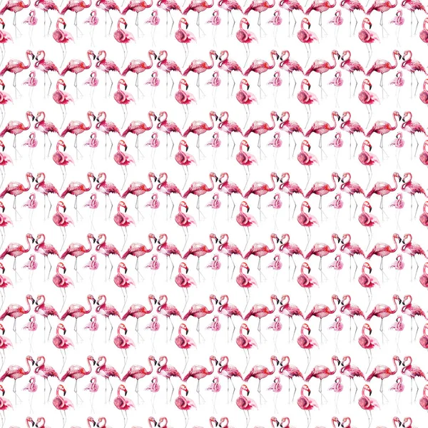 Brilhante adorável concurso suave sofisticado maravilhoso tropical hawaii animal selvagem verão praia rosa flamingos padrão aquarela mão esboço. Perfeito para cartões de felicitações, têxteis, papéis de parede — Fotografia de Stock