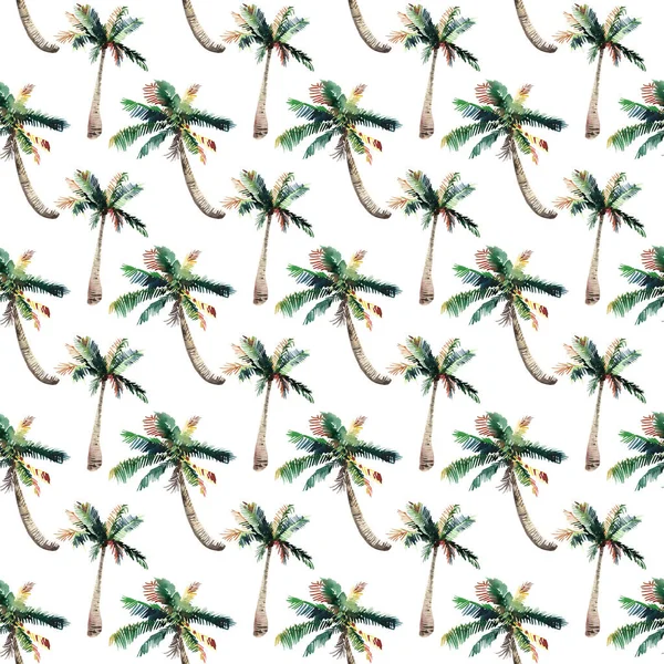 Güzel parlak sevimli yeşil tropikal güzel harika hawaii çiçek bitkisel yaz desen bir palmiye ağaçları suluboya el kroki. Tebrik kartı için mükemmel, tekstil, duvar kağıtları, kağıt ambalaj