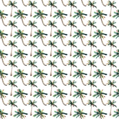 Güzel parlak sevimli yeşil tropikal güzel harika hawaii çiçek bitkisel yaz desen bir palmiye ağaçları suluboya el kroki. Tebrik kartı için mükemmel, tekstil, duvar kağıtları, kağıt ambalaj