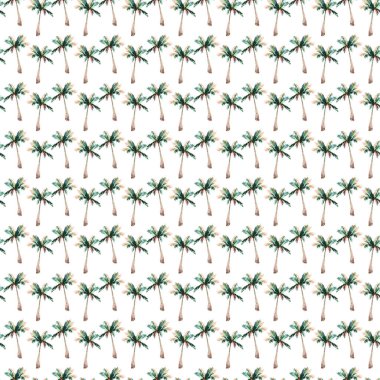 Güzel parlak sevimli yeşil tropikal güzel harika hawaii çiçek bitkisel yaz desen bir palmiye ağaçları suluboya el kroki. Tebrik kartı için mükemmel, tekstil, duvar kağıtları, kağıt ambalaj