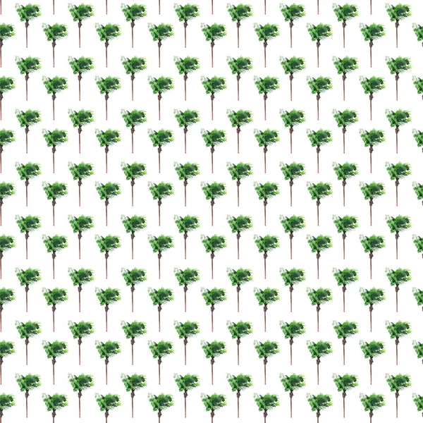 Hermoso brillante lindo verde tropical encantador maravilloso hawaii patrón de verano de hierbas florales de un boceto de la mano de las palmeras acuarela. Perfecto para tarjetas de felicitación, textiles, fondos de pantalla, papel de envolver — Foto de Stock