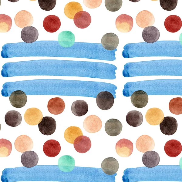 Abstrakte schöne künstlerische zarte wunderbare transparente helle bunte Kreise mit großen blauen Linien Muster Aquarell Handillustration — Stockfoto