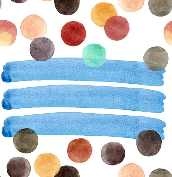 Abstracte mooie artistieke tedere prachtige doorzichtige heldere kleurrijke cirkels met grote blu lijnen patroon aquarel hand illustratie — Stockfoto