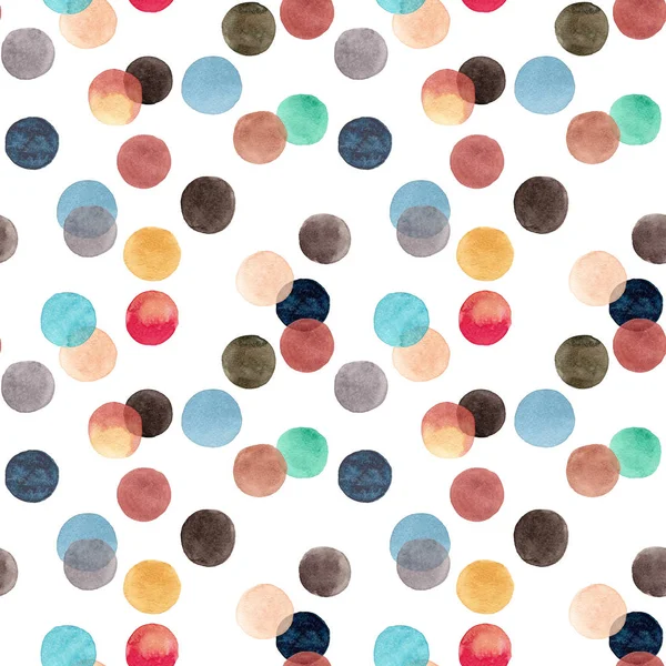 Abstract beautiful artistic tender wonderful transparent bright colorful circles pattern watercolor hand illustration. Perfect for greeting and birthday card, invitation, wallpapers, textile design — Stock Photo, Image