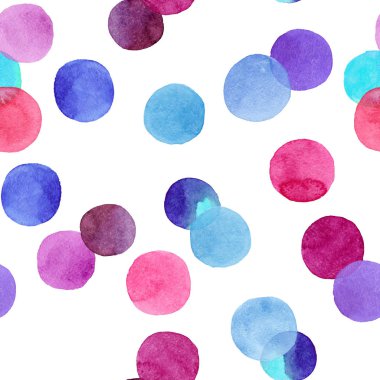 Soyut güzel şirin güzel sanatsal ihale harika şeffaf parlak kırmızı, pembe, kırmızı, mor, mor, mavi, çivit daireler suluboya el illüstrasyon model