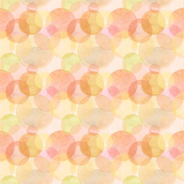 Soyut güzel sanatsal ihale harika şeffaf parlak sonbahar turuncu sarı kırmızı daireler farklı şekiller suluboya el illüstrasyon model. Tekstil, duvar kağıtları ve arka planlar için mükemmel