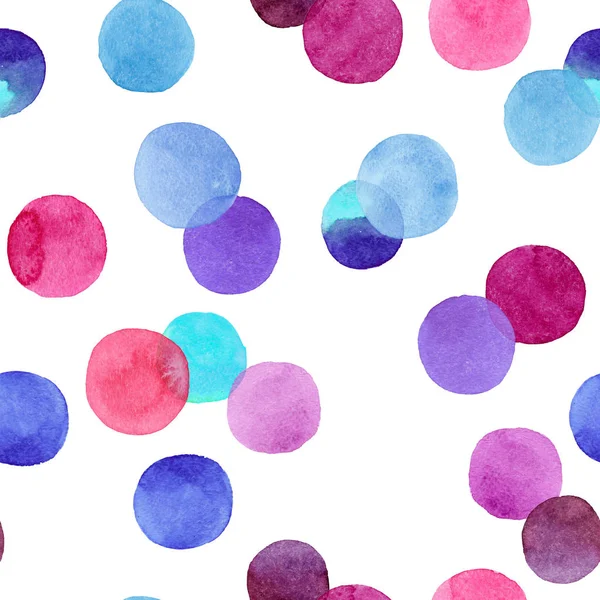 Abstrait belle mignonne belle artistique tendre merveilleux transparent rouge vif, rose, magenta, violet, violet, bleu, motif cercles indigo aquarelle illustration à la main — Photo