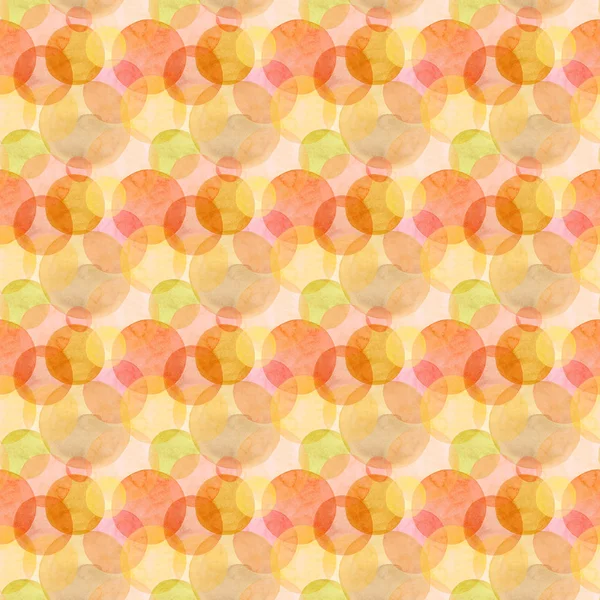Soyut güzel sanatsal ihale harika şeffaf parlak sonbahar turuncu sarı kırmızı daireler farklı şekiller suluboya el illüstrasyon model. Tekstil, duvar kağıtları ve arka planlar için mükemmel